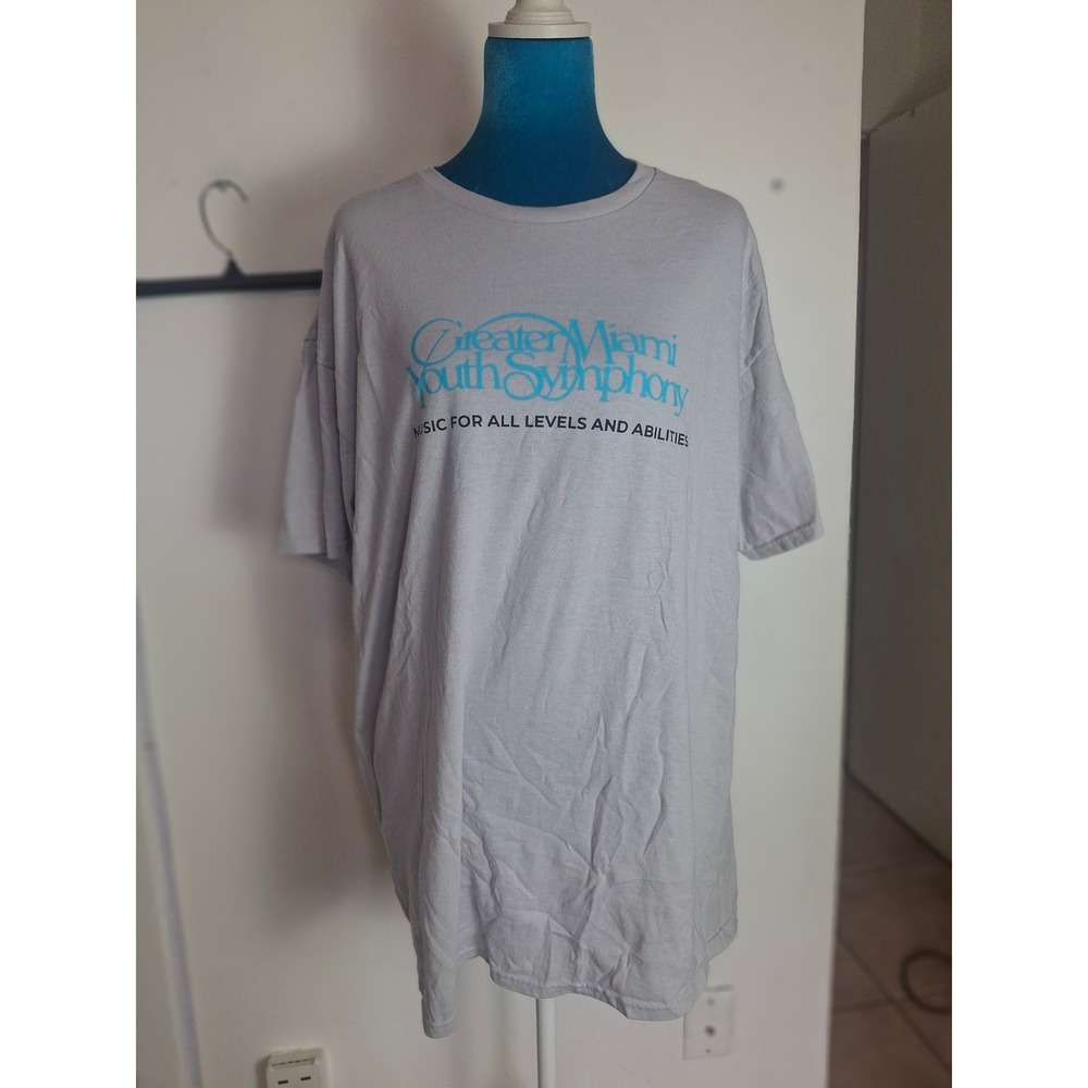 Jerzees Greater Miami Youth Symphony Staff T-Shirt Grey XL Music Education Tee